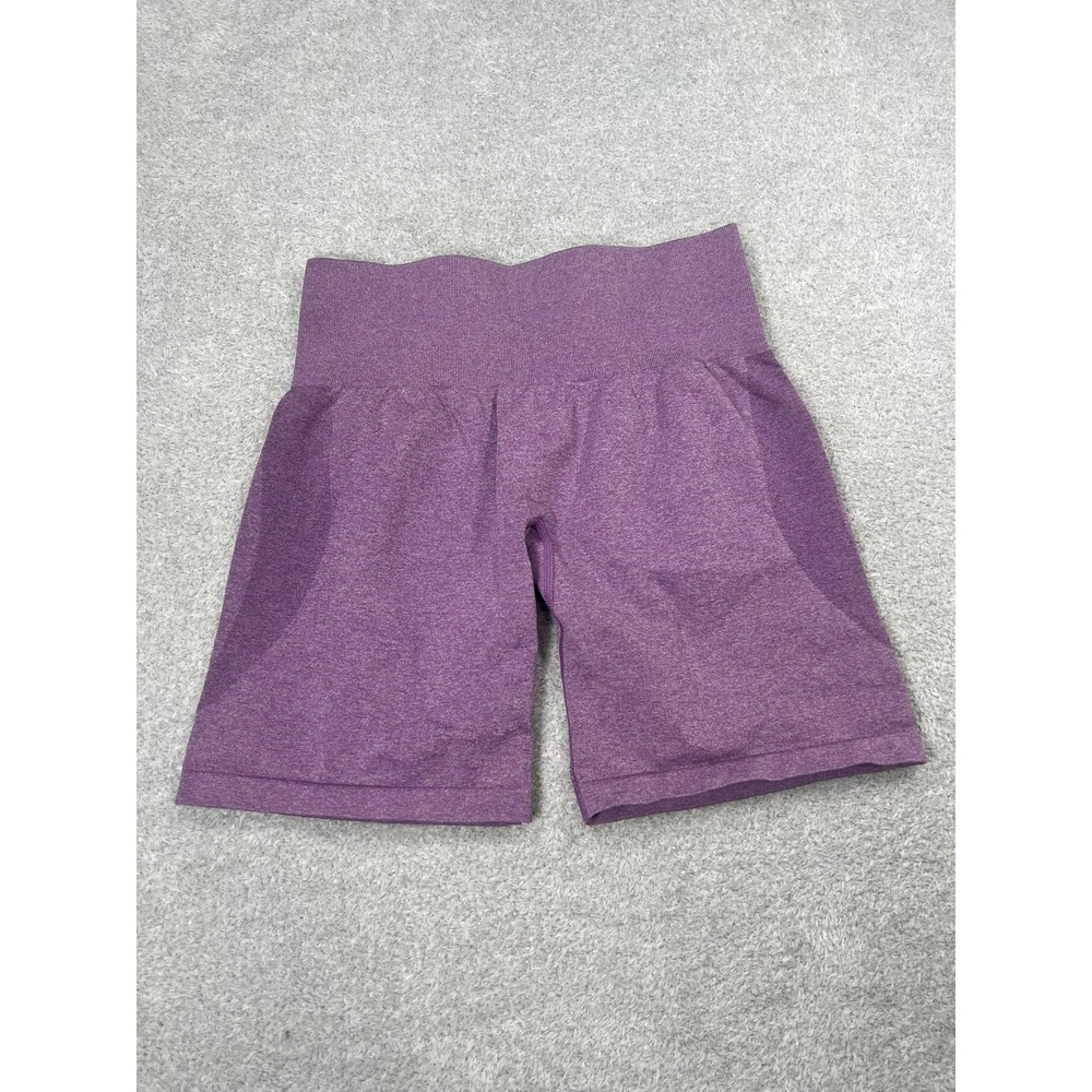 NVGTN Womens Seamless Biker Shorts Purple Heather High Waist Athletic Size Small
